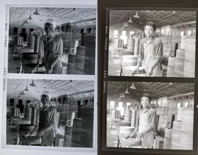 底片：唐山陶瓷厂工人底片2张 有反转对比图