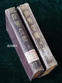 《世界文库》4、5（合售） 郑振铎主编 民国二十四年生活书店初版 棕皮烫金硬精装 甲种本 书品完整