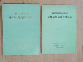 浙江省嵊县城关镇土地定级估价报告及专题报告两本合售