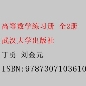 高等数学练习册 全2册 丁勇 刘金元 武汉大学出版社 9787307103610