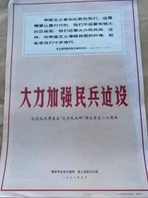 大力加强民兵建设挂图(全套16张)原包装塑料袋，近全新