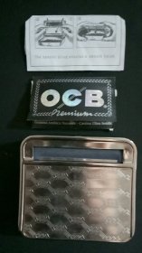 OCB雕刻金属便携式烟盒带烟丝