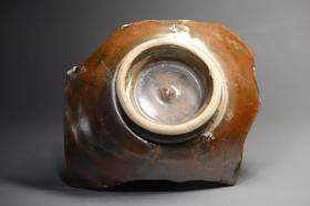 宋代紫金釉酱釉碗博物馆科研教学专用考古发掘14.5*12.5厘米