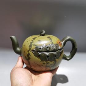 宜興紫砂壺純手工製作西瓜壺。 泡茶壺
