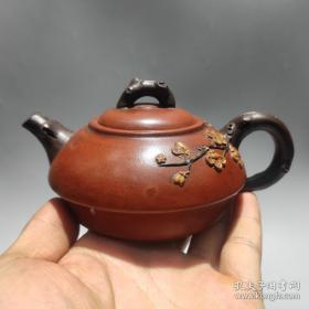 宜兴紫砂壶 作者：汪寅仙 泥料：红泥 品名:碗梅壶