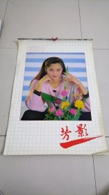 1991年挂历年历《芳影 》电影演员美女雷婷，姚佩芳，戴军，马羚，丛珊等13张全，75*52厘米（小折痕小裂口）