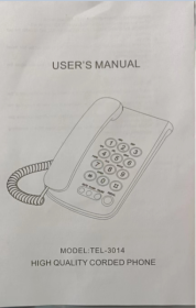 《TEL-3014电话机用户手册》 编号：B00214