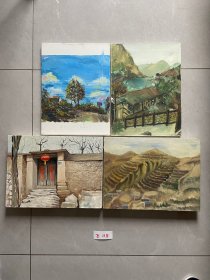 布面油画【共6副合售；尺寸40X30CM】手绘的；如图。请看图下单