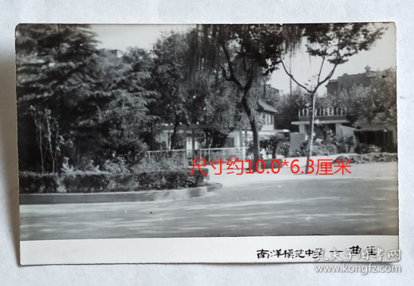 老照片：上海南洋模范中学—校景—曲径。——校简史：前身1901年创办南洋公学（今上海交通大学、西安交通大学）附属小学。1927年前附属于大学。1927年改为私立南洋模范中小学。1956年改为公立—上海市南洋模范中学。【陌上花开系列】