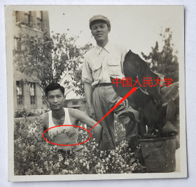 老照片：北京—中国人民大学，教室大楼前花池，1955年7月。看背题。【陌上花开系列】