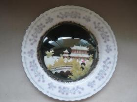 贝雕荆州古城陶瓷摆盘