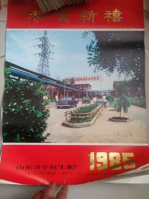 恭贺新禧1985年山东济宁抗生素厂挂历（4开）