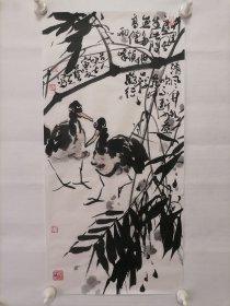 【竹里清风】纯手工国画花鸟，宣纸画心，所见即所得。