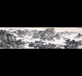 【精品推荐】【取自本人 终身保真】孔维国，生于山东滕州，专职画家，擅山水画创作，现任尼山画院院长、国家一级美术师，山东书画学会会员滕州市书画学会副会长。 六尺对开山水画7《泰山日出》》《旭日东升》《泰山晨曦》（180×48CM）。