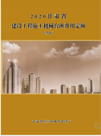 2020甘肃省建设工程施工机械台班费用定额地区基价《含税)     W