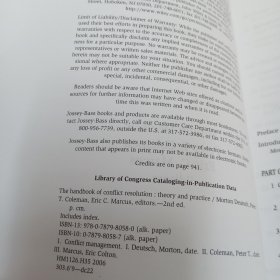 the handbook of conflict rescoution冲突解决手册