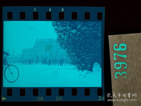 天-3976  底片 老照片负片  ----中国政法大学  校园 清雪