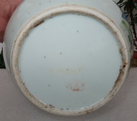 孙中山双旗图 民国粥罐 罐身开窗墨彩画孙总理头像 两边粉彩画中华民国国旗及青天白日旗 上墨彩写有民国29年仲秋月裕昌祥出品 背面写开国元勲
