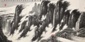 李春染 八尺整张山水画