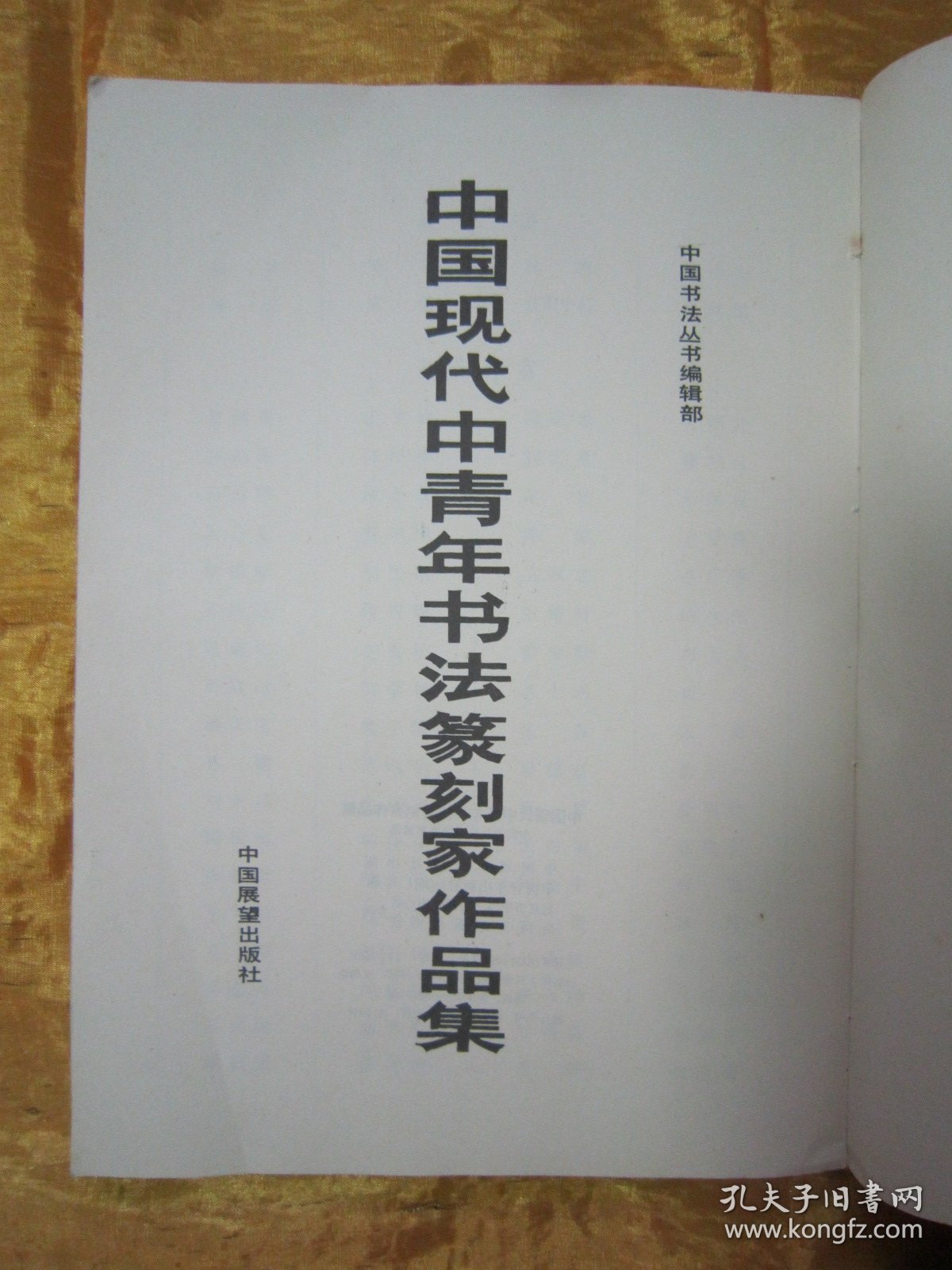 初版一印16开大本彩印《中国现代中青年书法篆刻家作品集》，中国书法丛书编辑部 编辑，16开大本，平装一册全。“中国展望出版社”1985年7月，一版一印精印刊行。封面设计精美，品佳如图！