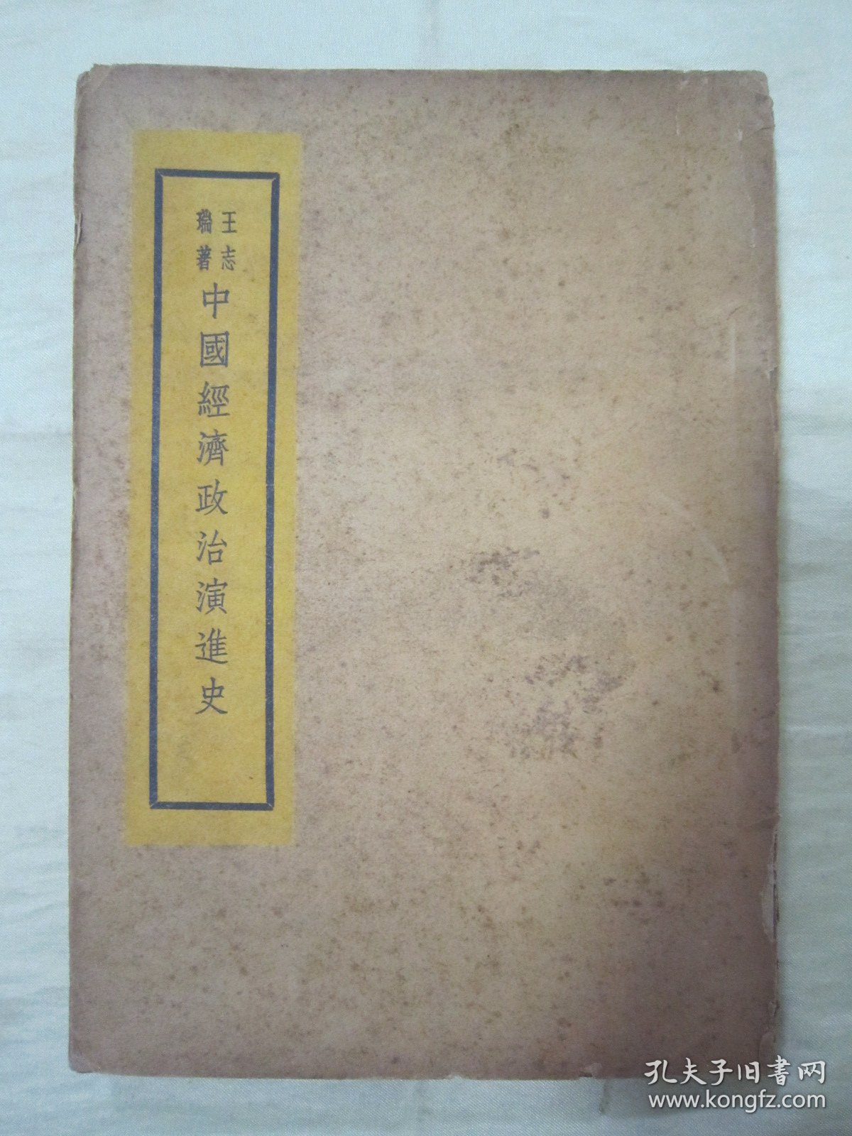 极稀见民国老版“基本知识丛书”《中国经济政治演进史》，王志瑞 著，32开平装一册全。“中国文化服务社”民国二十五年（1936）四月，繁体竖排刊行。版本罕见，品如图。