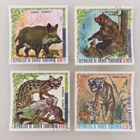 外国邮票 大型动物 4枚 盖销票 10品