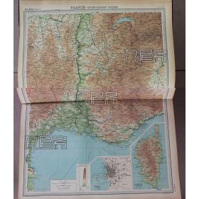 1922年 France 法国地区地形图4幅