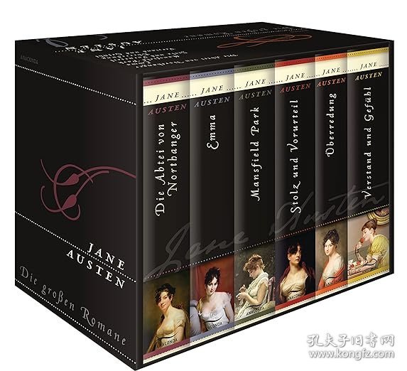 【BOOK LOVERS专享350元】德语德文原版 简·奥斯汀 小说集 六卷精装函套版 Jane Austen Die großen Romane 傲慢与偏见/爱玛/诺桑觉寺/曼斯菲尔德庄园/劝导/理智与情感