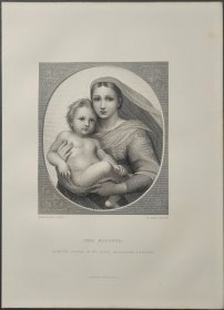 1872年 钢版画 雕刻凹版《THE MADONNA》-出自 拉斐尔（RAFFAELLE）作品