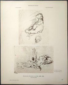【伦勃朗】1896年 珂罗版 版画《FIGURENSTUDIEN》 纸张36.5×29厘米