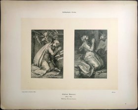 【亚伯拉罕·布隆梅特】1896年 珂罗版 版画《Saintes femmes penitentes》纸张36.5×29厘米