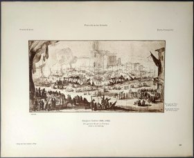 【卡洛】1896年 珂罗版 版画《DER GROSSE MARKT ZU FLORENZ》 纸张36.5×29厘米