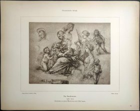 【弗拉·巴托洛米奥】1896年 珂罗版 版画《La Sainte Vierge avec saints》纸张36.5×29厘米