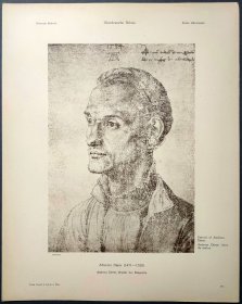 【丢勒】1896年 珂罗版 版画《ANDREAS DURER, BRUDER DES KUNSTLERA》 纸张36.5×29厘米