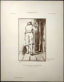 【伦勃朗】1896年 珂罗版 版画《DER MANN AN DER THURE》 纸张36.5×29厘米