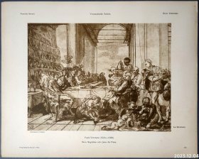 【保罗·委罗内塞】1896年 珂罗版 版画《MARIA MAGDALENA SALBT JESUS DIE FUSSE》 纸张36.5×29厘米