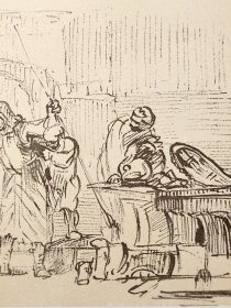 1896年 珂罗版 版画《Lucrece et une scene biblique》纸张36.5×29厘米