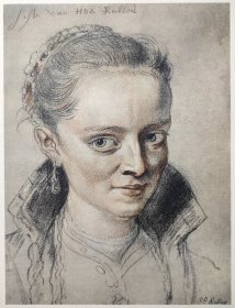 【鲁本斯】1896年 珂罗版 版画《PORTRAIT DER SUSANNE FOURMENT,RUBENS SCHWAGERIN》 纸张36.5×29厘米