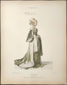 【丢勒】1896年 珂罗版 版画《Nurembergoise allant a la danse》 纸张36.5×29厘米