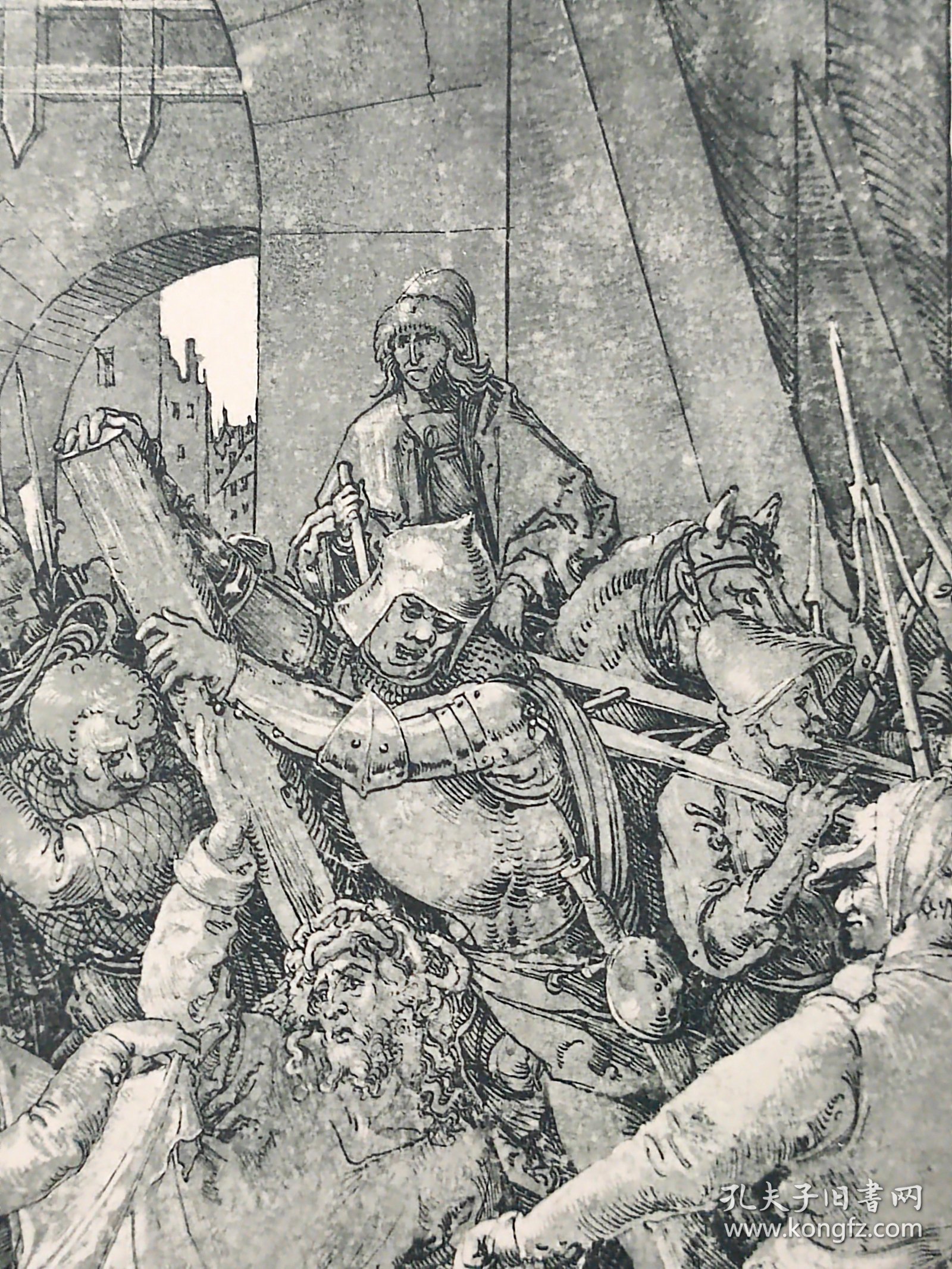 【丢勒】1896年 珂罗版 版画《CHRISTUS FALLT UNTER DEM KREUZE》 纸张36.5×29厘米