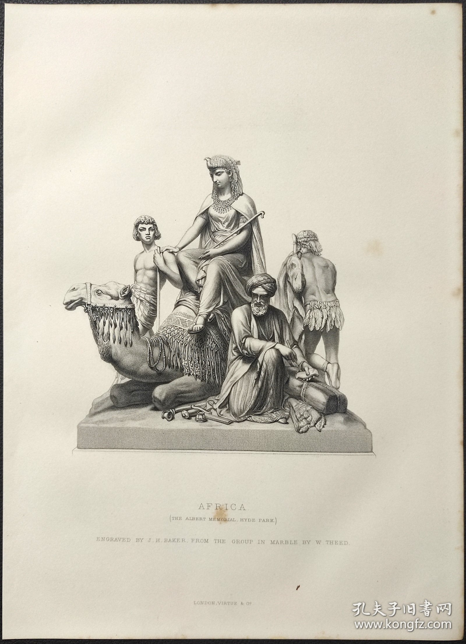 1872年 钢版画 点刻凹版《AFRICA》