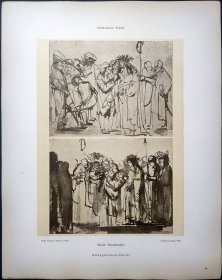 1896年 珂罗版 版画《Prise de Jesus Christ》纸张36.5×29厘米