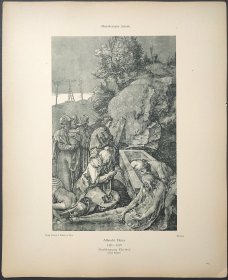 【丢勒】1896年 珂罗版 版画《La sepulture》 纸张36.5×29厘米