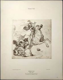 【拉斐尔】1896年 珂罗版 版画《DER H. GEORG MIT DEM SCHWERTE》 纸张36.5×29厘米
