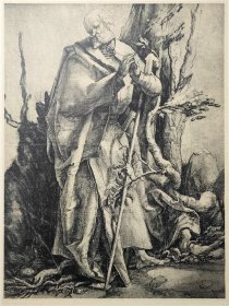 【马西斯·格吕内瓦尔德】1896年 珂罗版 版画《St.Joseph》纸张36.5×29厘米