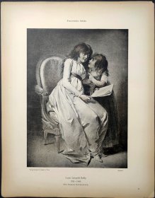 【路易斯·利奥波德·布瓦伊】1896年 珂罗版 版画《Les soeurs》纸张36.5×29厘米