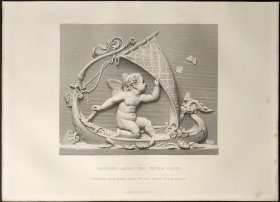 1872年 钢版画 点刻凹版《游弋在睡莲中 CRUISING AMONG THE WATER-LILIES》