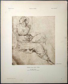 【拉斐尔】1896年 珂罗版 版画《DIE MUSE ERATO》 纸张36.5×29厘米