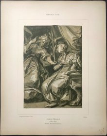 【亚伯拉罕·布隆梅特】1896年 珂罗版 版画《L'annonciation de la Vierge》纸张36.5×29厘米