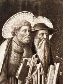 【英国国家美术馆馆藏绘画作品】1899年 铜版画 照相凹版《St.Peter and St.Jerome》